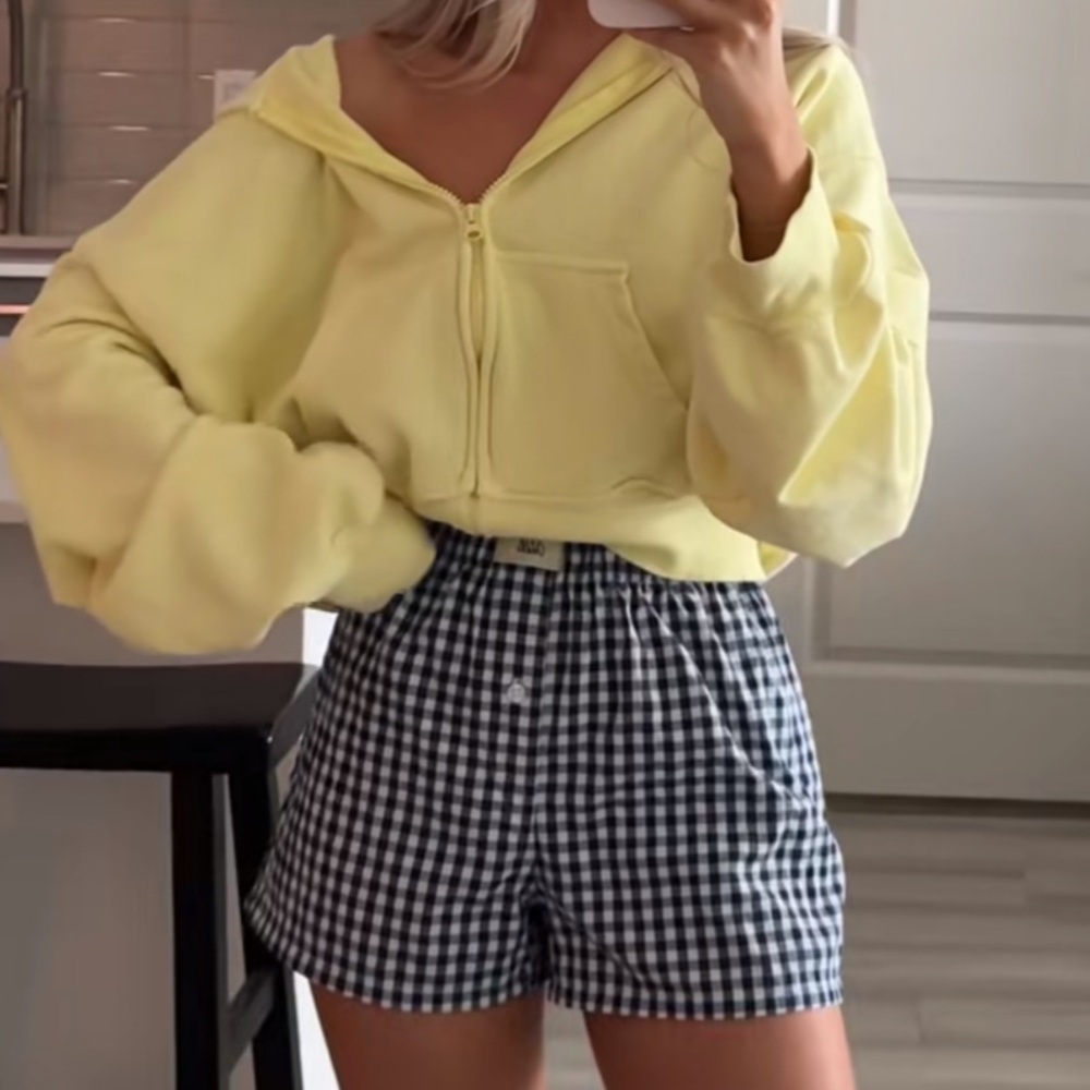 Daily Drills cropped zip hoodie in lemonade
